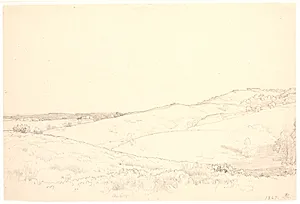 Bakket landskab ved Himmelbjerget. by P.C. Skovgaard