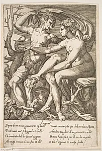 Bakkus og Erigone by Jacques Androuet Ducerceau (I)