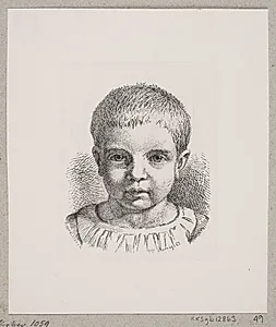 Barneportræt. Adolphine Wilhelmine Petersen