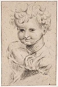 Barnestudie, hoved og overkrop by Hendrik Krock