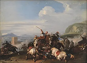 Bataille med tyrkisk cavalleri by Jacques Courtois