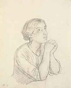 Bedende italienerinde, brystbillede by Wilhelm Marstrand