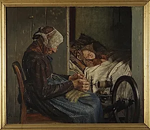 Bedstemoder med sit barnebarn by Kristian Zahrtmann