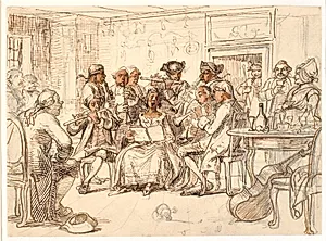 Bellman'sk motiv: Koncerten på "3 Byttor", Fredmans epistel nr. 51 by Wilhelm Marstrand