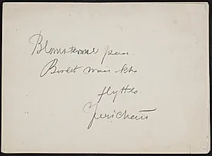 Besked fra kunstneren: "Blomsterne paa / Bordet maa ikke / flyttes. / Jerichau" by J.A. Jerichau (II)