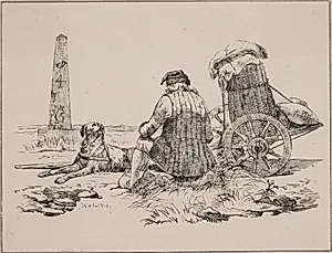Bissekræmmeren og hans hund by Adolph Kittendorff