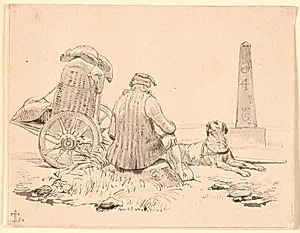 Bissekræmmeren og hans hund by Johan Thomas Lundbye