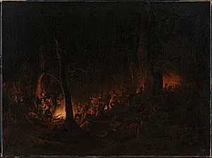 Bivuak efter affæren ved Slesvig natten mellem den 23. og 24. april 1848 by Niels Simonsen