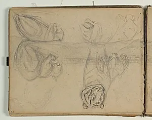 Bjerglandskabsskitse. Skitser af tiger by Niels Larsen Stevns