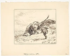 Bjergmændene slaas by Niels Skovgaard