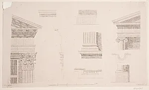 Blad med arkitektur. Detaljer fra Peschiers Gård by Vilhelm Klein