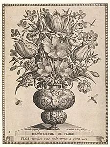 Blomsterbundt i vase by Jan Theodor de Bry