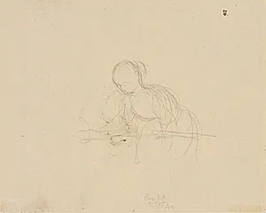 Blyantsrids af kvindefigur by Fritz Syberg