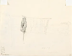 Blyantsstudie af hud der tørres by Martinus Rørbye