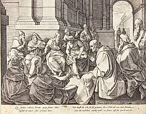 Boaz og de ti ældre by Hendrick Goltzius