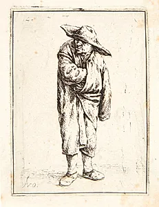 Bonde med den ene hånd i frakken by Adriaen van Ostade