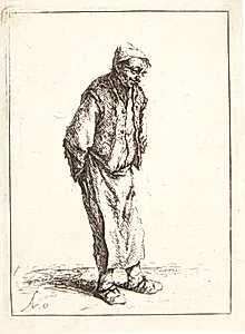 Bonde med hænderne bag ryggen by Adriaen van Ostade