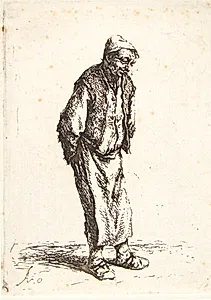 Bonde med hænderne bag ryggen by Adriaen van Ostade