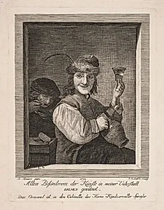 Bonde med kande og glas by Gerhard Ludvig Lahde