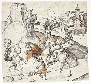 Bondefamilie på vej til marked by Martin Schongauer