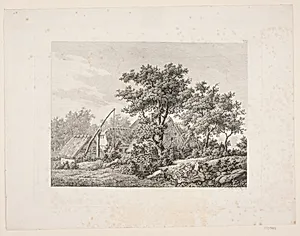 Bondegård ved en vippebrønd by Søren Henrik Petersen