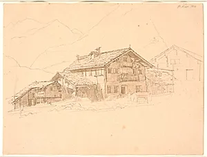 Bondehus i Tyrol. St. Mari by Jørgen V. Sonne