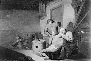 Bondekone lødsker sin mand by Isaack van Ostade