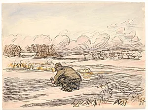 Bonden på isen by Fritz Syberg