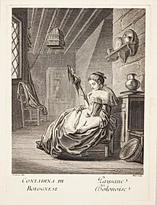 Bondepige fra Bologna (Paysane Bolonoise) by Pierre Etienne Moitte