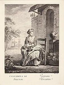 Bondepige fra Firenze (Paysane Florentine) by Pierre Etienne Moitte