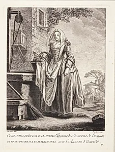 Bondepige fra Lucca (Paysane des Environs de Lucques avec l'Anneau d'Accordée) by François Auguste Moitte