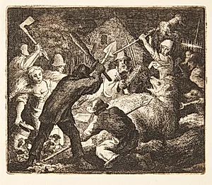 Bønder angriber bjørnen by Allaert van Everdingen