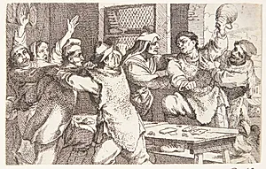 Bønder i slagsmål by Jan Baptist de Wael