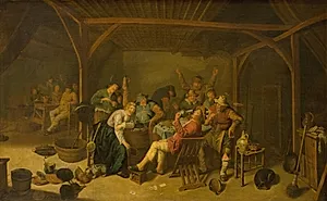 Bønnekongen drikker by Jan Miense Molenaer