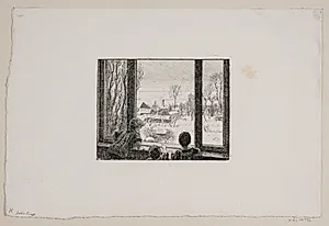 Børnene ved vinduet by Niels Skovgaard