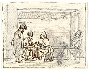 Brætspillende orientalere by Martinus Rørbye