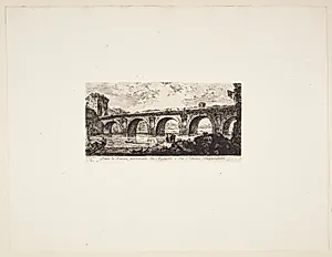 Broen i Rimini, bygget af kejserne Augustus og Tiberius by Giovanni Battista Piranesi