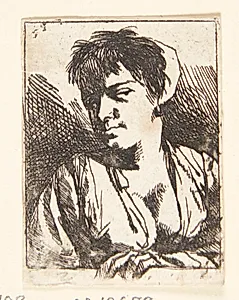 Brystbillede af en ung bondekone by Cornelis Pietersz Bega