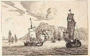 Bugt med fiskerbåde by Reinier Zeeman