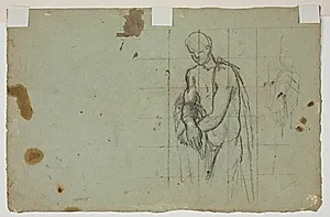 Bundet mand med en kappe over skuldrene og et studie af hans højre arm by Ubekendt