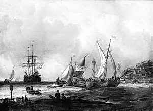 Bygevejr på søen by Abraham Storck