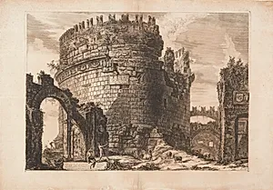Caecilia Metella's grav på Via Appia udenfor Rom by Giovanni Battista Piranesi