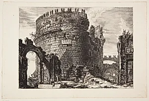Caecilia Metella's grav på Via Appia udenfor Rom by Giovanni Battista Piranesi