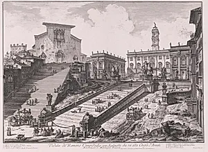 Capitol og Santa Maria in Aracoeli by Giovanni Battista Piranesi