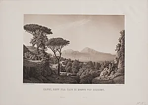 Capri, seet fra Capo di Monte ved Sorrent by Adolph Kittendorff