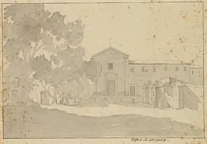 Capucinerklosteret ved Castel Gandolfo sydøst for Rom. by C.W. Eckersberg