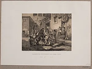 Carnevals lystighed på Roms gade by Adolph Kittendorff