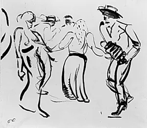 Ceifadorenes dans. Coïmbra, Portugal. by Emile Othon Friesz