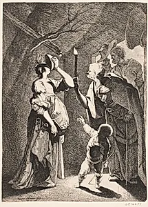 Ceres bespottes af Stellio by Mander III, Karel van