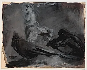 Charons båd. Psyke føres over floden Styx